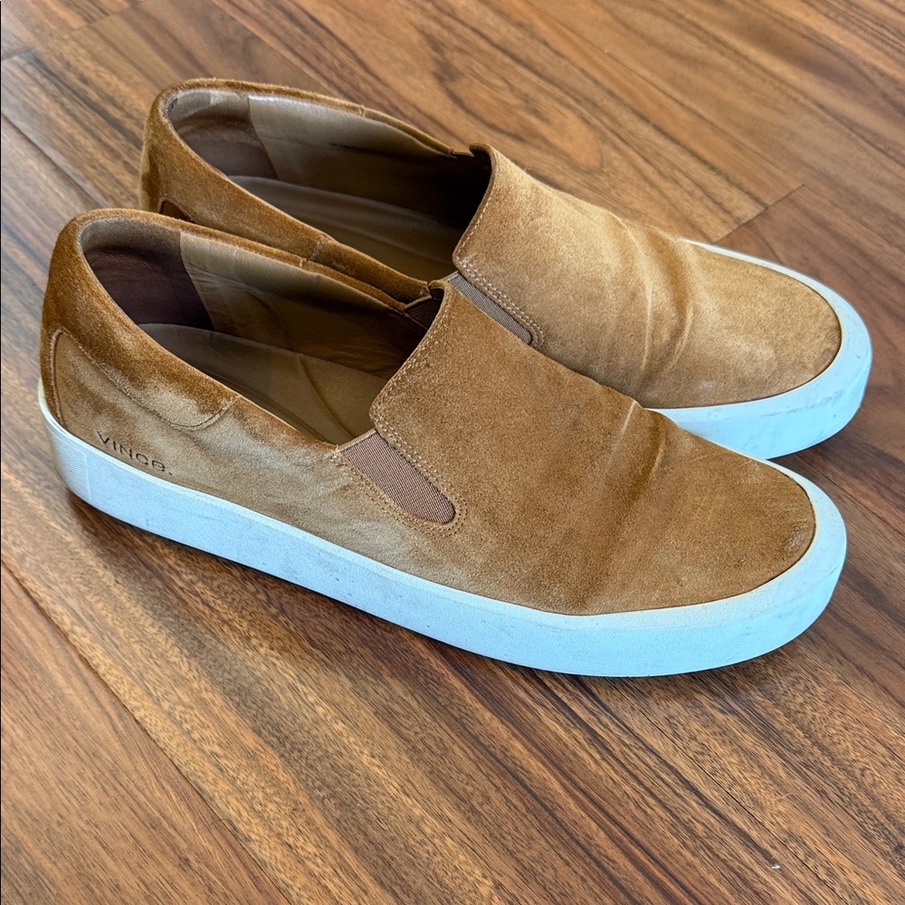 Vince Men's Brown Suede Slip-On Loafers